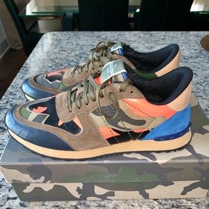 Valentino Rockrunner Rockstud Camouflage Sneakers
